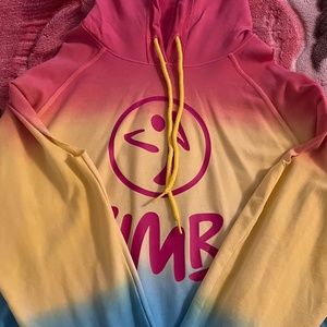 Zumba vintage cold shoulders hooded sweater